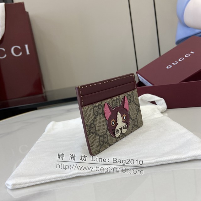 Gucci專櫃古馳最新款飾小紅貓細節GG迷你錢包卡夾卡包 jh2033型號：818769